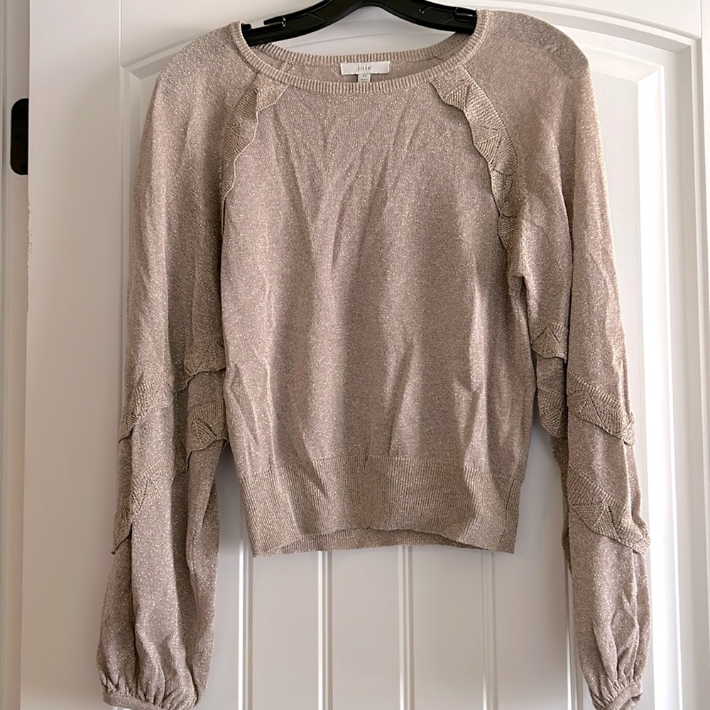 Joie Glittery Champagne Sweater
